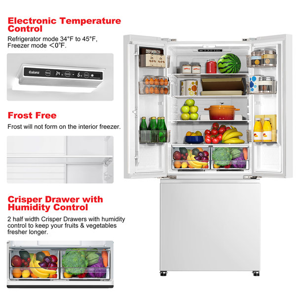 Galanz 30" 16 Cubic Feet French Door Refrigerator & Reviews Wayfair